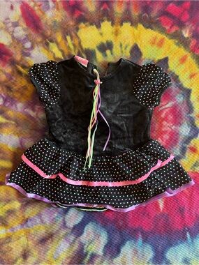 🖤 Vintage 90s Evy Velvet & Ribbon Tiered Ruffle Dress